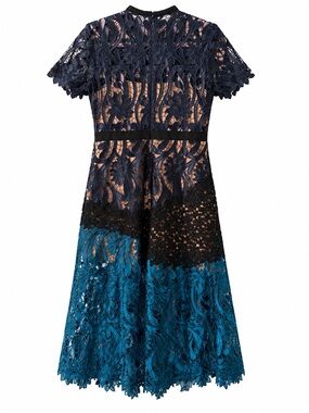 NWOT Self Portrait Prairie Cutwork Guiper Lace Midi Dress - Size 8